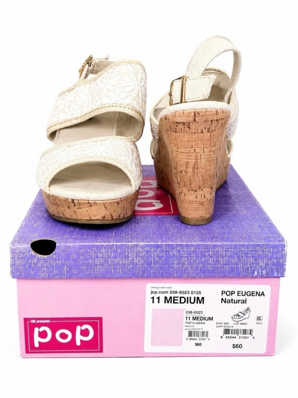 Pop Eugenia Natural Cork Wedge Sandals - Natural